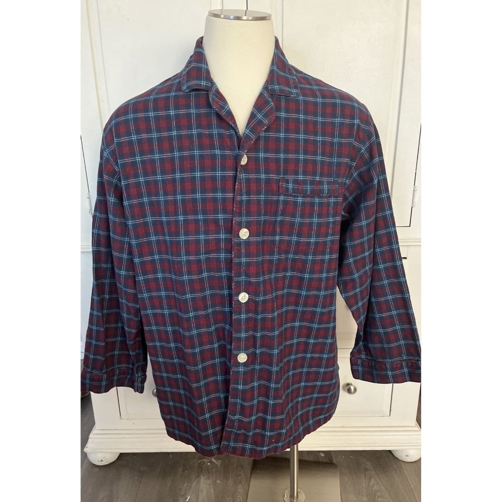 Brooks Brothers Mens XL Flannel Plaid Pajama Loungewear Top Shirt